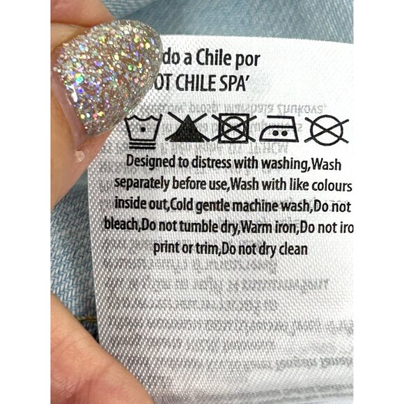 Cotton On Kids Girl Light Blue Denim Dress 6 Snap Buttons Short Sleeve Band Neck - Picture 16 of 16